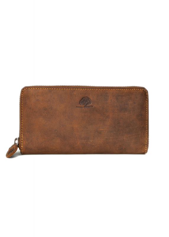 Vintage-Leder Geldbörse mit RFID-Schutz braun